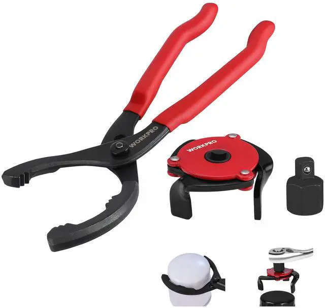 Main image of 2-Piece Oil Filter Wrench Set, 12 Adjustable Oil Filter Plier & 3-Jaw Universal Oil Filter Removal Tool, for Easy Oil Changes, Ideal for Car, Motorcycle, Truck Maintenance & Home Garage Use