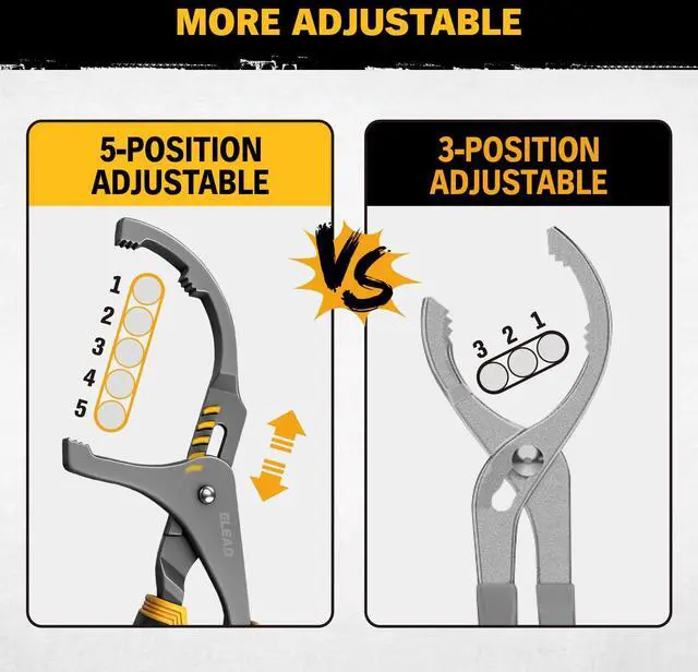 Alt view image 6 of 7 - Adjustable Oil Filter Wrench Set - 9" & 12" Pliers for Cars, Trucks, Motorcycles - Durable Carbon Steel, Ergonomic Grip, Easy Access Design