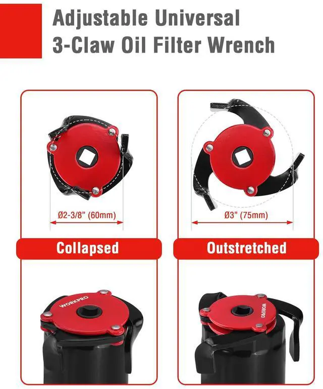 Alt view image 5 of 7 - 2-Piece Oil Filter Wrench Set, 12 Adjustable Oil Filter Plier & 3-Jaw Universal Oil Filter Removal Tool, for Easy Oil Changes, Ideal for Car, Motorcycle, Truck Maintenance & Home Garage Use