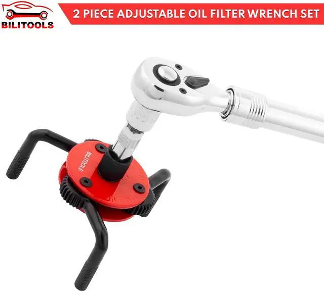 Alt view image 6 of 6 - Adjustable Oil Filter Wrench Universal Oil Filter Removal Tool, 1/2" Drive, Fits 2-1/2"5-1/8" Filters