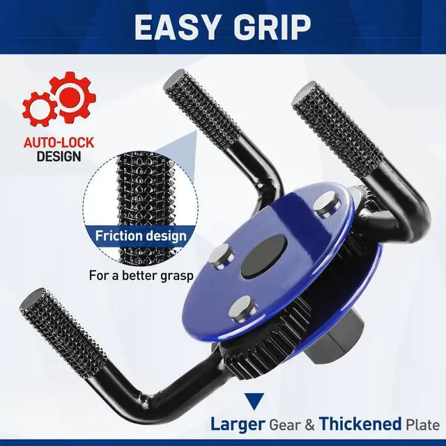 Alt view image 4 of 6 - Universal Oil Filter Wrench Adjustable (68-130mm), Oil Filter Removal Tool, Oil Filter Change Set, Ideal for Engine Filters, Conduit, & Fittings