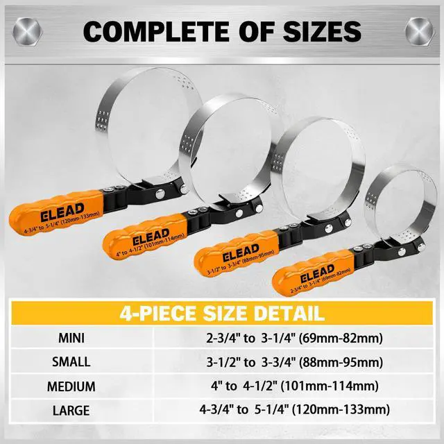 Alt view image 2 of 7 - 9-Piece Ultimate Oil Filter Wrench Set - Professional Oil Filter Removal Tool, Swivel Head Oil Filter Wrenches, Adjustable Oil Filter Remover Pliers, Universal Oil Filter Wrench and Valve Lapper