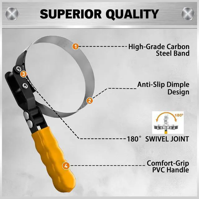Alt view image 3 of 7 - 9-Piece Ultimate Oil Filter Wrench Set - Professional Oil Filter Removal Tool, Swivel Head Oil Filter Wrenches, Adjustable Oil Filter Remover Pliers, Universal Oil Filter Wrench and Valve Lapper
