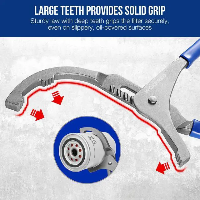 Alt view image 2 of 7 - Oil Filter Wrench Set, 9" & 12" Adjustable Oil Filter Removal Pliers Tools, Ideal for Engine Filters, Cars, and Trucks, 2-piece
