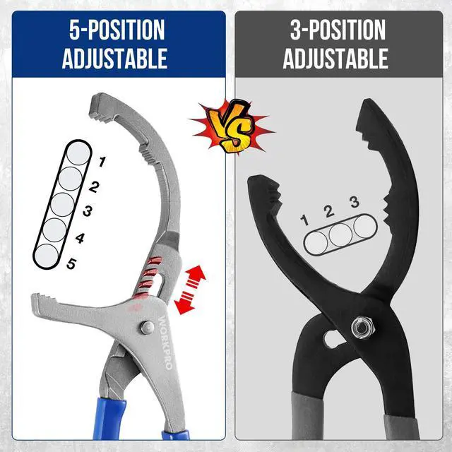 Alt view image 3 of 7 - Oil Filter Wrench Set, 9" & 12" Adjustable Oil Filter Removal Pliers Tools, Ideal for Engine Filters, Cars, and Trucks, 2-piece