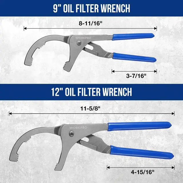 Alt view image 5 of 7 - Oil Filter Wrench Set, 9" & 12" Adjustable Oil Filter Removal Pliers Tools, Ideal for Engine Filters, Cars, and Trucks, 2-piece