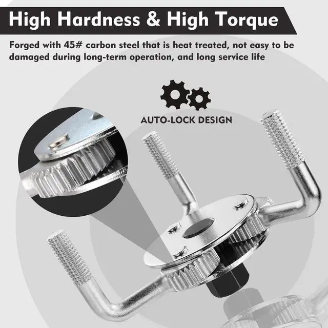 Alt view image 5 of 7 - Adjustable Oil Filter Wrench, Universal 3"5-1/2" (76140mm) Heavy Duty 3-Jaw Oil Filter Removal Tool, Professional Auto Repair Tool for Car, Truck, SUV, Tractor, and Motorcycle