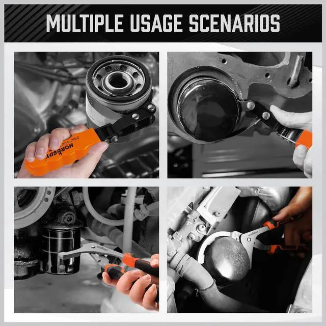 Alt view image 7 of 7 - 11-Piece Oil Filter Wrench Set with Storage Case - Swivel Wrenches Fit 2-3/4" to 5-1/4", Adjustable Filter Pliers (9" & 12"), Valve Lapper Set, 3-Jaw Socket, Ratchet Handle for Garage, Roadside Repair