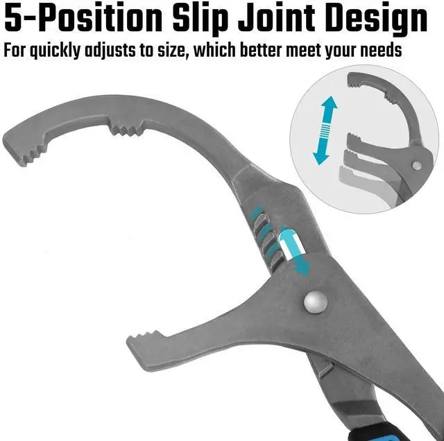 Alt view image 2 of 6 - Oil Filter Wrench Set, 9" & 12" Oil Filter Removal Tools, Pliers for Cars, Trucks, Motorcycles