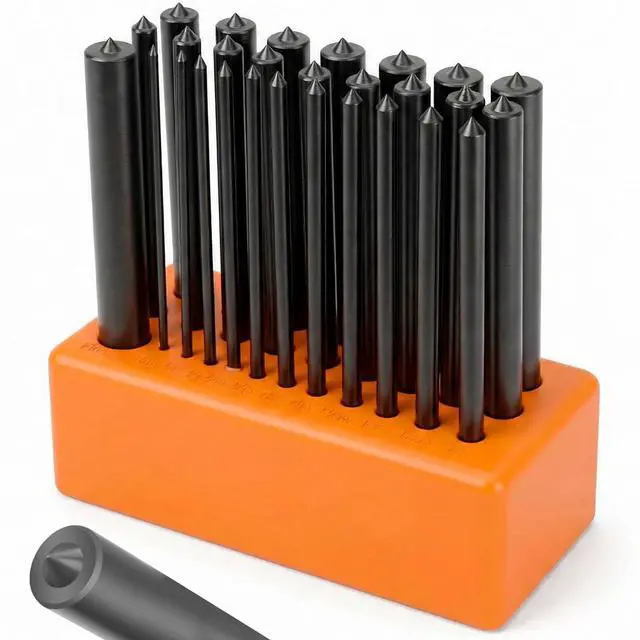 Main image of 28-Piece Transfer Punch Set, 3/32" - 1/2", Heat Treated Alloy Steel Forging