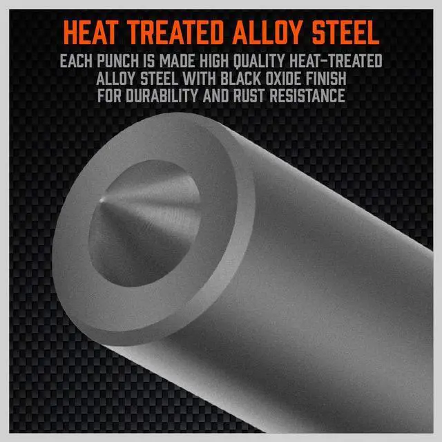 Alt view image 3 of 6 - 28-Piece Transfer Punch Set, 3/32" - 1/2", Heat Treated Alloy Steel Forging