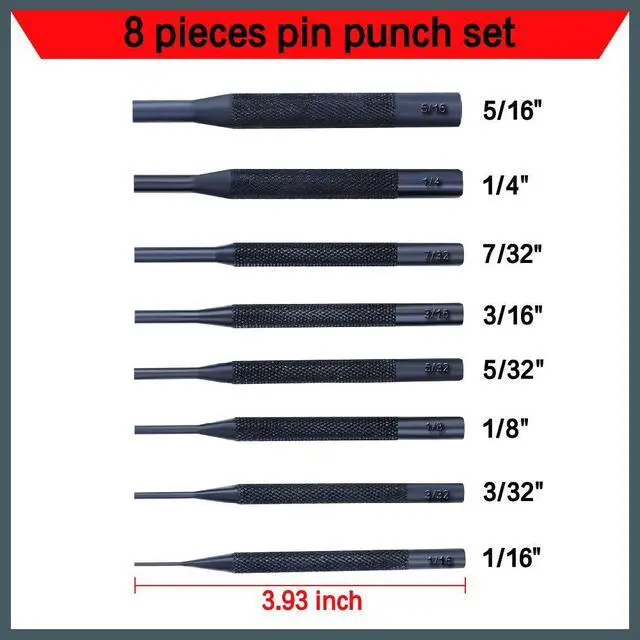 Alt view image 3 of 6 - 8 Pieces Pin Punch Set, Kit Removing Repair Tool with Holder for Automotive, Watch Repair,Jewelry and Craft