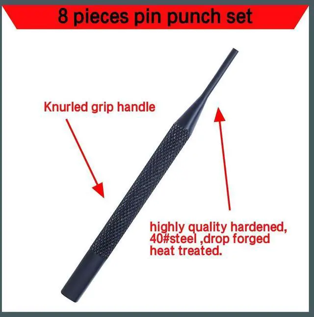 Alt view image 4 of 6 - 8 Pieces Pin Punch Set, Kit Removing Repair Tool with Holder for Automotive, Watch Repair,Jewelry and Craft