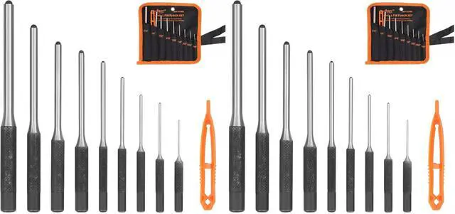 Main image of 9 Pieces Roll Pin Punch Set, Removing Repair Tool with Holder for Automotive, Watch Repair, Jewelry and Craft (Pack of 2)
