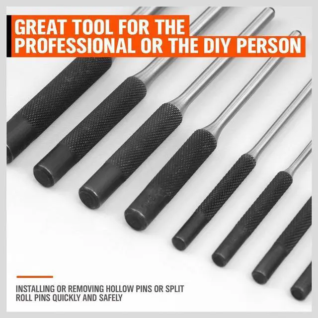 Alt view image 4 of 5 - 9 Pieces Roll Pin Punch Set, Removing Repair Tool with Holder for Automotive, Watch Repair, Jewelry and Craft (Pack of 2)