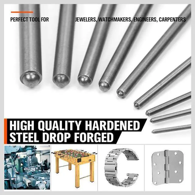 Alt view image 3 of 5 - 9 Pieces Roll Pin Punch Set, Removing Repair Tool with Holder for Automotive, Watch Repair, Jewelry and Craft (Pack of 2)
