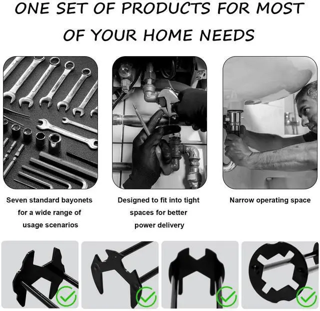 Alt view image 5 of 6 - Basin Wrench 2 PCS, Faucet Wrench for Sink Faucet Installation Removal Tool, Under Sink Plumbing Wrench for Tight Spaces Kitchen Bathroom