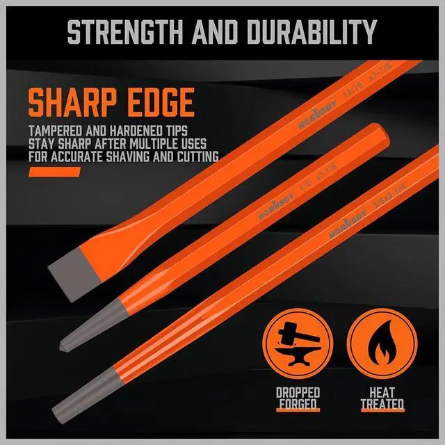 Alt view image 4 of 5 - 28-Piece Heavy Duty Punch and Chisel Set, Including Taper, Cold Chisels, Pin, Center Punch