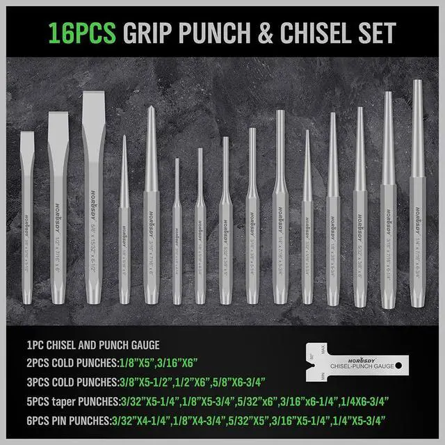 Alt view image 3 of 6 - 28-piece Punch and Chisel Set, Including Pin Punches, Taper Punch, Cold Chisels, Center Punches