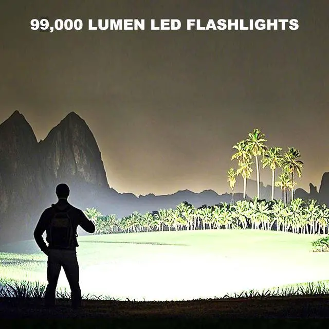 Alt view image 2 of 7 - 4 Pack Rechargeable LED Flashlights High Lumens, 99,000LM Super Bright Flashlight, Adjustable Powerful Flash Light with USB Cable & 5 Modes, Waterproof Handheld Flashlight for Home Camping