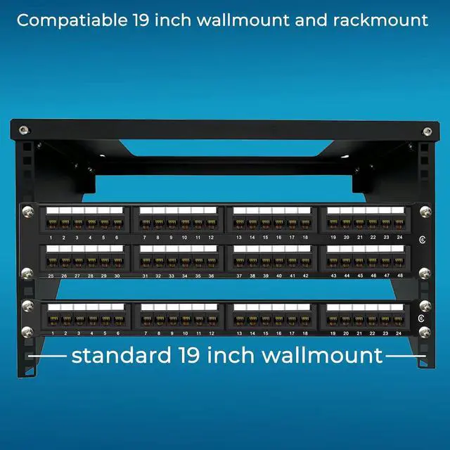 Alt view image 4 of 7 - Patch Panel 48 Port Cat6 10G Support, Network Patch Panel UTP 19-Inch, Wallmount or Rackmount 1U Ethernet Patch Panel Punch Down Block for Cat6, Cat5e, Cat5 Cabling
