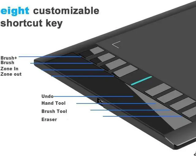 Alt view image 4 of 7 - UGEE Drawing Tablet Graphics, M708 V2 Upgrade PC&Computer&Android Device,10x6 Inch Ultra Thin Large Graphic for PC, Pad with 8 Hot Keys Upgrade 16384 Level Battery-Free Stylus for Unleash Creativity