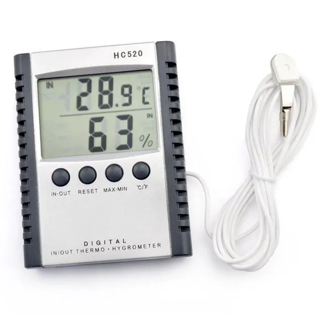Alt view image 5 of 7 - iKKEGOL Digital Indoor Outdoor in/Out Wall Mount Monitor Sensor LCD Temperature Thermometer Hygrometer Humidity Meter with Probe Cable