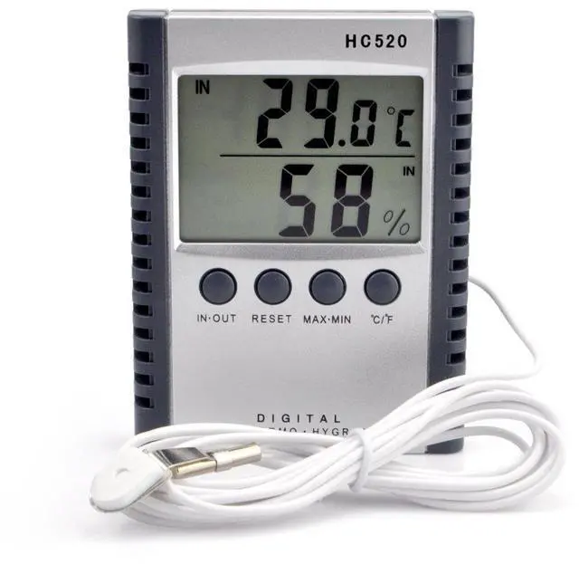 Main image of iKKEGOL Digital Indoor Outdoor in/Out Wall Mount Monitor Sensor LCD Temperature Thermometer Hygrometer Humidity Meter with Probe Cable