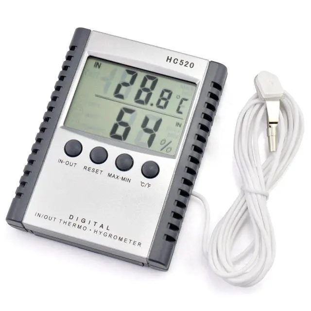 Alt view image 4 of 7 - iKKEGOL Digital Indoor Outdoor in/Out Wall Mount Monitor Sensor LCD Temperature Thermometer Hygrometer Humidity Meter with Probe Cable