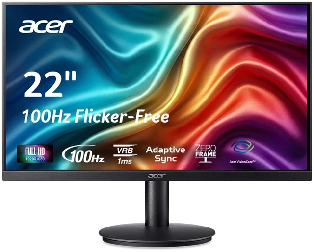 Main image of 21.5in FHD 1920x1080 100Hz Office Monitor KB220Q H2bi 1ms, AdaptiveSync (FreeSync Compatible), sRGB 99%, HDMI, VGA, VESA Mountable, Bluelight Filter, Flickerless Technology