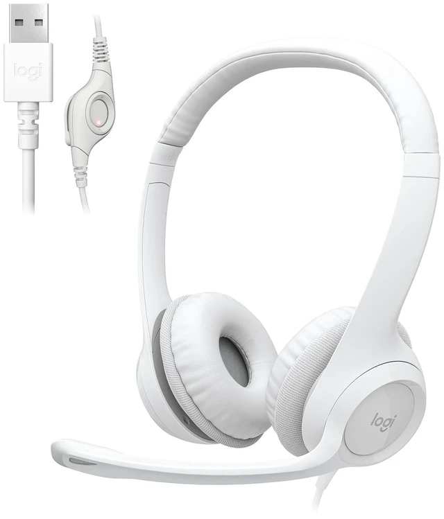 Main image of H390 Wired Headset PC/Laptop Stereo Headphones, USB-A, Off-White | Stereo Headphones for PC/Laptop, USB-A, In-Line Controls, Works with Chromebook