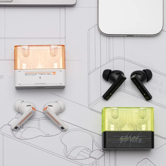 Alt view image 2 of 2 - Space Travel 2 HiFi Noise-Canceling TWS Wireless Earphone Bluetooth 6.0 ANC Low-Latency Game Mode SBC/AAC (Black)