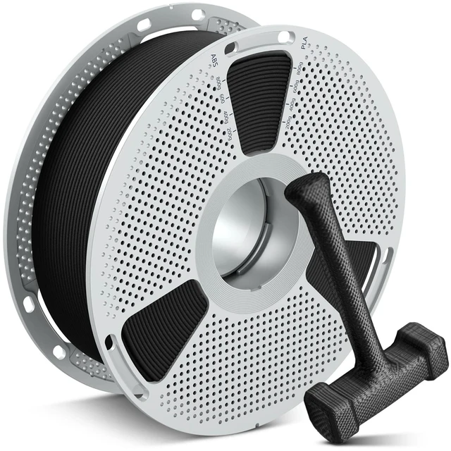 Main image of SUNLU PA6-CF20 Carbon Fiber Nylon 3D Printing Filament 1.75mm, 1KG, Black | 20% Carbon Fiber Reinforced, Heat Resistant up to 209°C, Stiff & Strong & Heat Resistant PA6 CF Filament