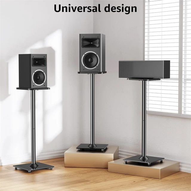 Alt view image 2 of 7 - Universal Speaker Stands Pair for Surround Sound Home Theater, 31" Height Floor Speaker Stands Max 22LBS, Bookshelf Studio Satellite Speakers Fit Klipsch Polk Yamaha, Non Slip Pad Easy Install