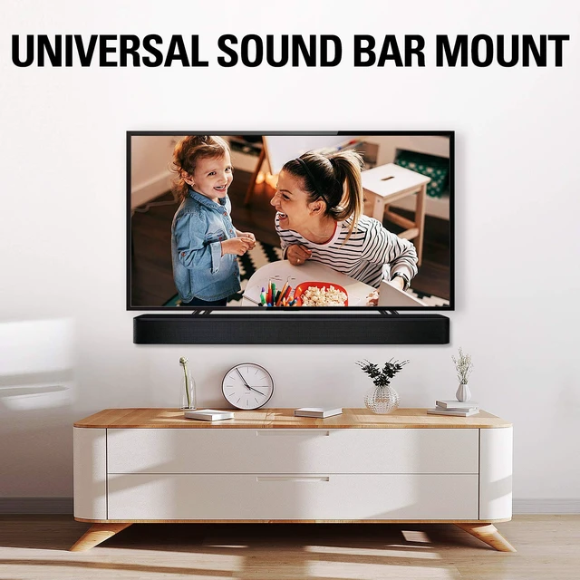 Alt view image 2 of 7 - Soundbar Mount Fits Most Sound Bars Up to 15 lbs, Mounting Soundbar Above or Under TV, Sound Bar Mounting Brackets for TV, Sound Bar Mount with Detachable Extension Plates MD5422