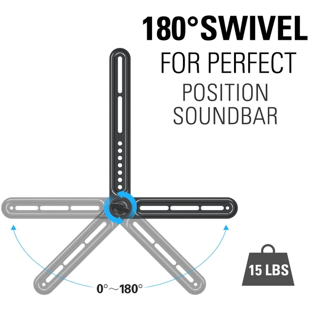 Alt view image 3 of 7 - Soundbar Mount Fits Most Sound Bars Up to 15 lbs, Mounting Soundbar Above or Under TV, Sound Bar Mounting Brackets for TV, Sound Bar Mount with Detachable Extension Plates MD5422