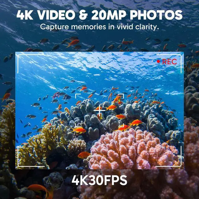 Alt view image 2 of 7 - EK7000 Pro 4K30fps Action Camera with Touch Screen EIS 131ft Waterproof Underwater Camera Remote Control 5X Zoom with Helmet Accessories Kit (Standalone)