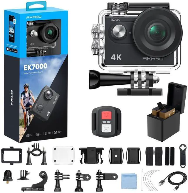 Main image of EK7000 4K30fps Action Camera - 131ft Waterproof Camera with Remote Control 4X Zoom Ultra HD 20MP Underwater Camera with Accessories Kit