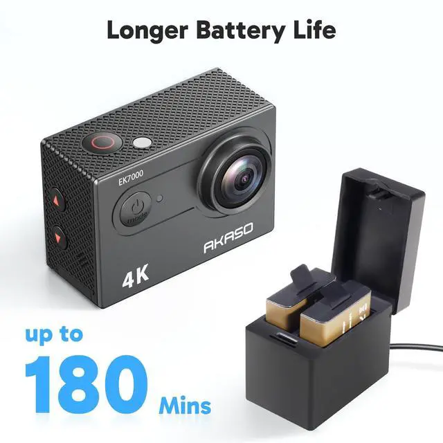 Alt view image 6 of 7 - EK7000 4K30fps Action Camera - 131ft Waterproof Camera with Remote Control 4X Zoom Ultra HD 20MP Underwater Camera with Accessories Kit