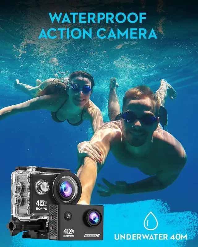 Alt view image 4 of 6 - Action Camera 4K30fps with 64G SD Card,HD Waterproof Camera 131ft Underwater Cameras 20MP Pre-recording WiFi Camera 170° Remote Control Sports Cameras with 2 Batteries Helmet Mount Accessories Kits