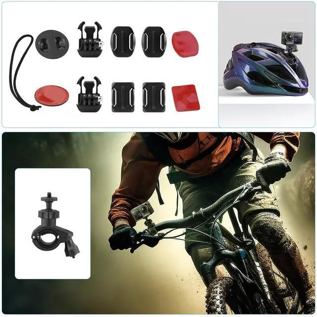Alt view image 5 of 7 - Action Camera Accessories Kit - Compatible for GoPro, AKASO, Campark, Crosstour, APEMAN, COOAU, Apexcam, SJCAM, SJ4000 and Waterproof Underwater Sports Camera
