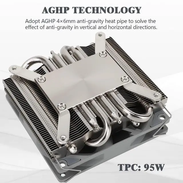 Alt view image 2 of 6 - AXP90 X36 Low Profile ITX CPU Cooler, 36mm Height, TL-9015 Slim PWM CPU Fan, Computer ITX Heatsink Cooler, for AMD:AM4 AM5/Intel LGA1150/1151/1200/1700/1851