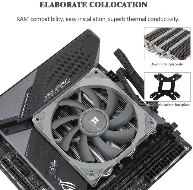 Alt view image 4 of 6 - AXP90 X36 Low Profile ITX CPU Cooler, 36mm Height, TL-9015 Slim PWM CPU Fan, Computer ITX Heatsink Cooler, for AMD:AM4 AM5/Intel LGA1150/1151/1200/1700/1851