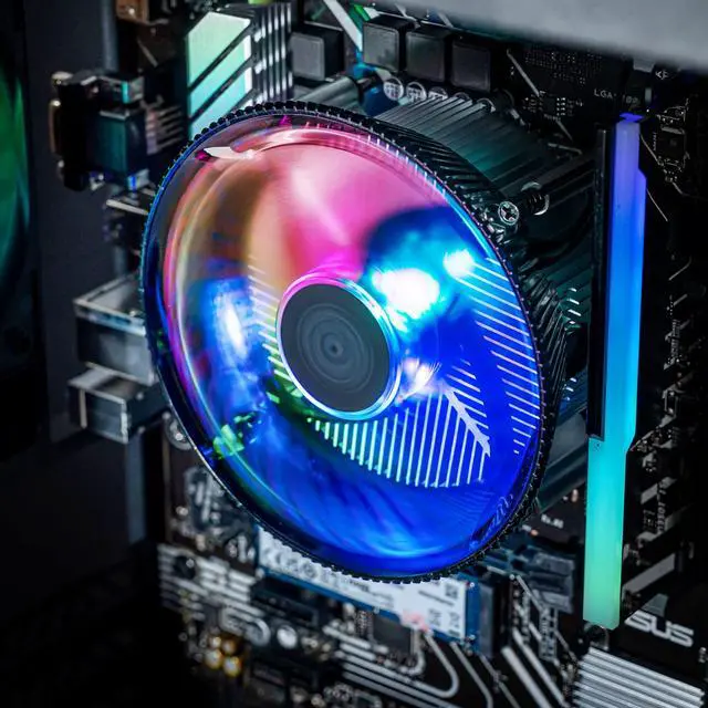 Alt view image 7 of 7 - i70C ARGB Low Profile CPU Air Cooler for Intel LGA 1700/1851 Only 120mm PWM ARGB Fan, 95W TDP, Copper Core Base, Black Aluminum Heatsink