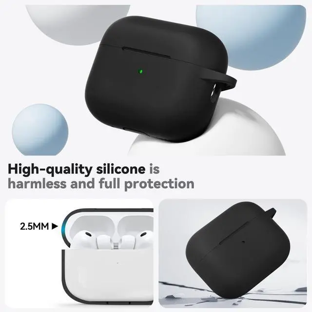 Alt view image 7 of 7 - for AirPods Pro 3 Case 2025 with Cleaner Kit,Black