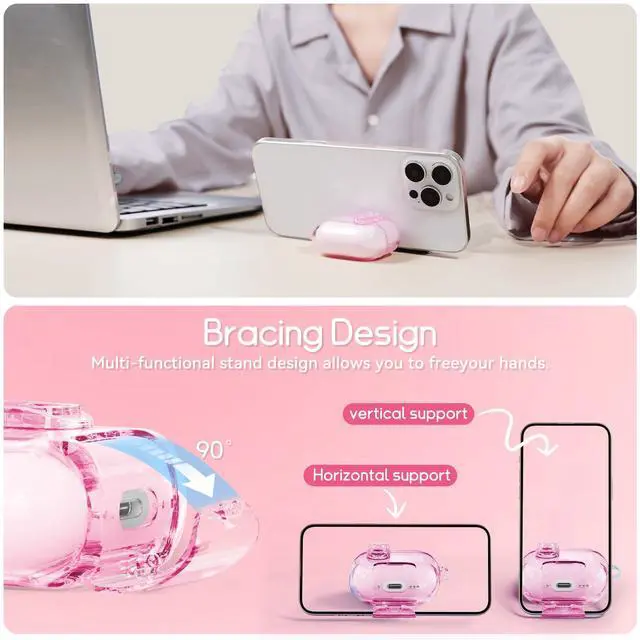 Alt view image 5 of 7 - for AirPods 4 Case 2024 with Safety Lock,Clear Pink