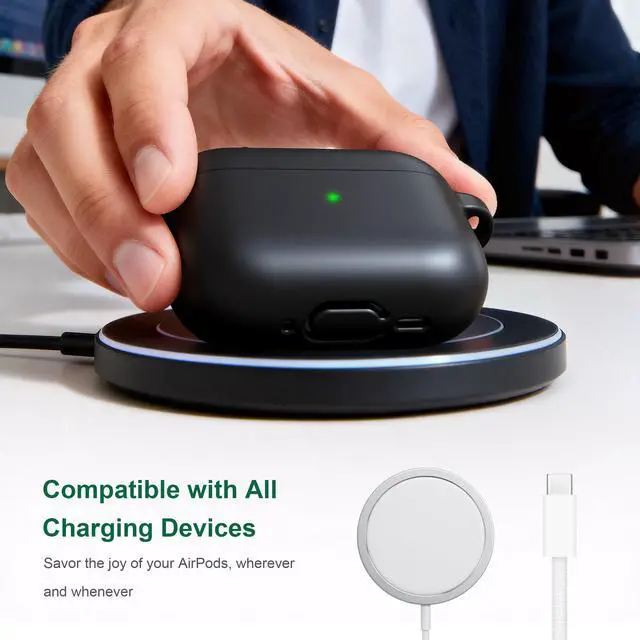 Alt view image 5 of 7 - for AirPods Pro 3 Case Soft Silicone Protective Cover, Black