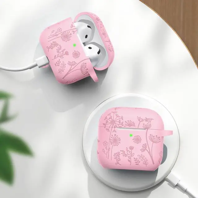 Alt view image 6 of 6 - for AirPods 4 Case with Cleaner Kit & Keychain, Pink