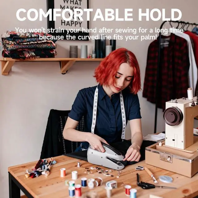 Alt view image 4 of 6 - Handheld Sewing Machine,Two dear,Mini sewing machine,Easy to Use for Beginners and Fast Stitch Suitable for Clothes,Fabrics (Black)