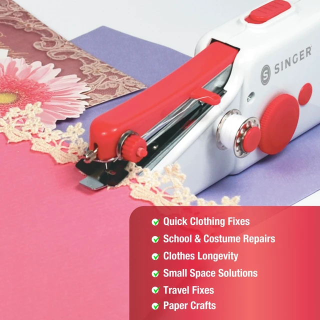 Alt view image 5 of 7 - Stitch Sew Quick Portable Handheld Cordless Mending Machine | Cordless handheld mending machine for fast repairs on curtains, bedding and clothes; single-thread, includes bobbins/needles